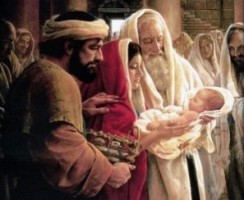 Présentation de Jésus au temple par Joseph et Marie